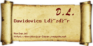 Davidovics Lázár névjegykártya